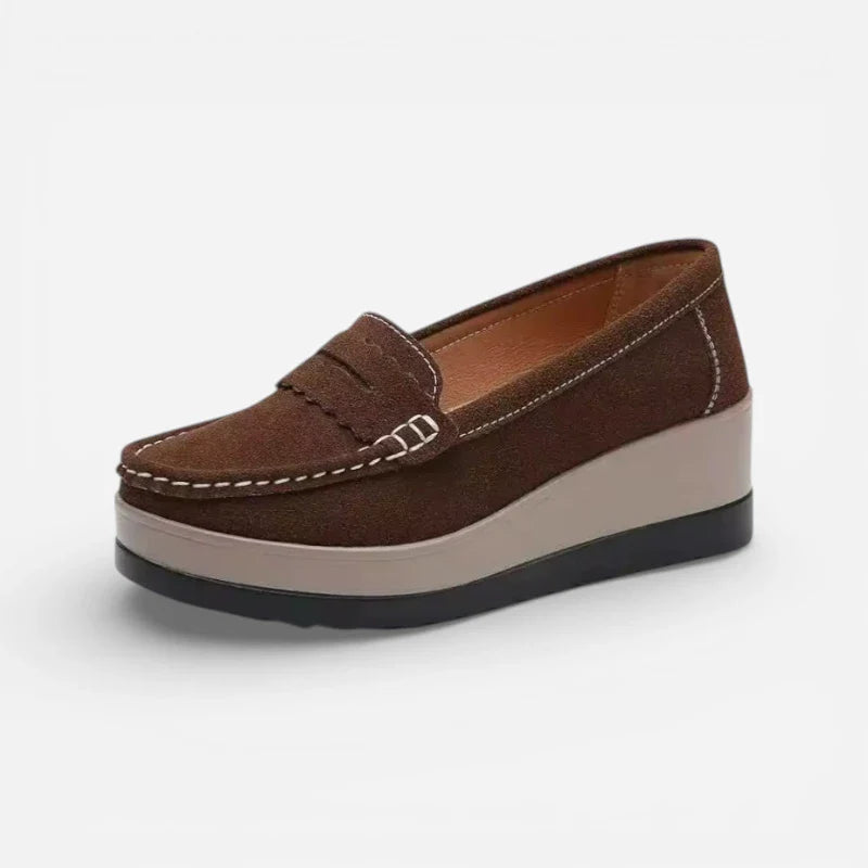 Mocassin Plateforme Marron Femme