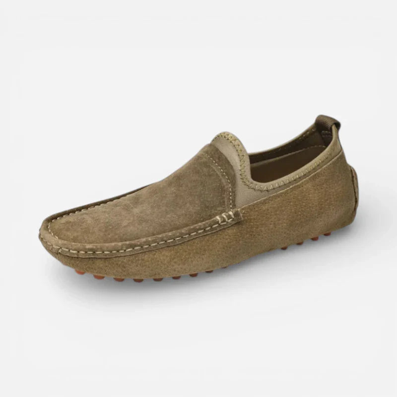 Mocassin En Daim Kaki Homme