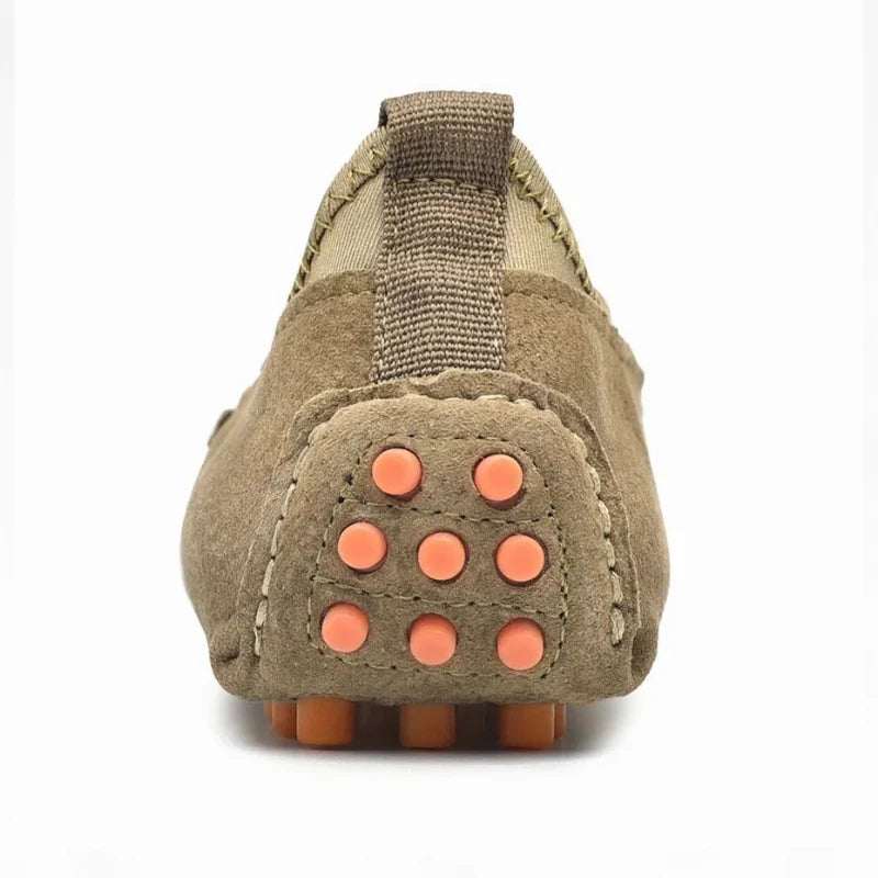 Mocassin En Daim Kaki Homme