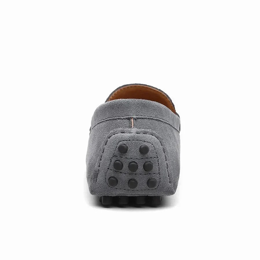 Mocassin En Daim Gris Pour Homme