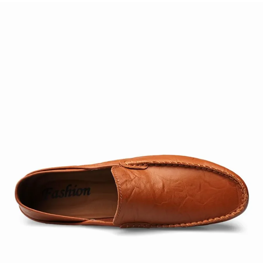 Mocassin Cuir Foncé Homme