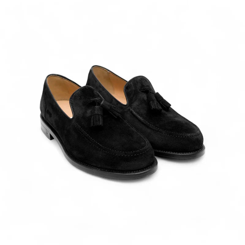 Mocassin à Gland Pour Femme Noir En Daim