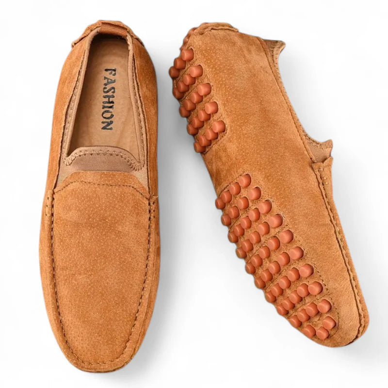 Mocassin Pour Homme En Daim Camel