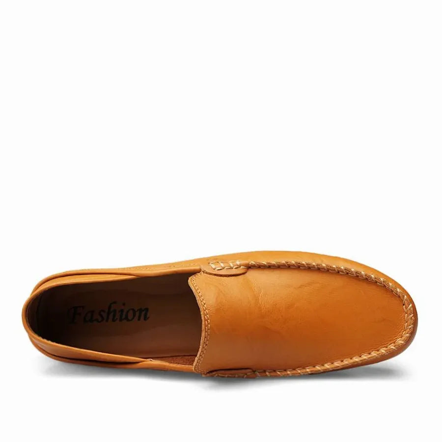 Mocassin Homme En Cuir Camel