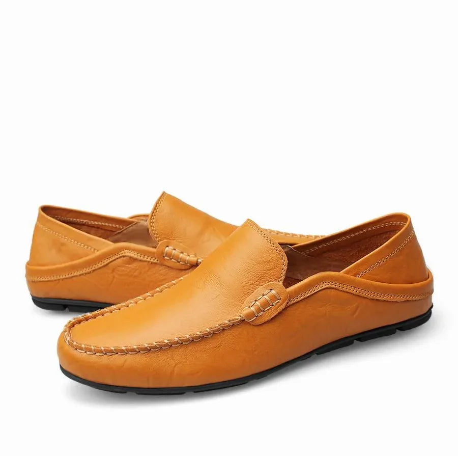Mocassin Homme En Cuir Camel