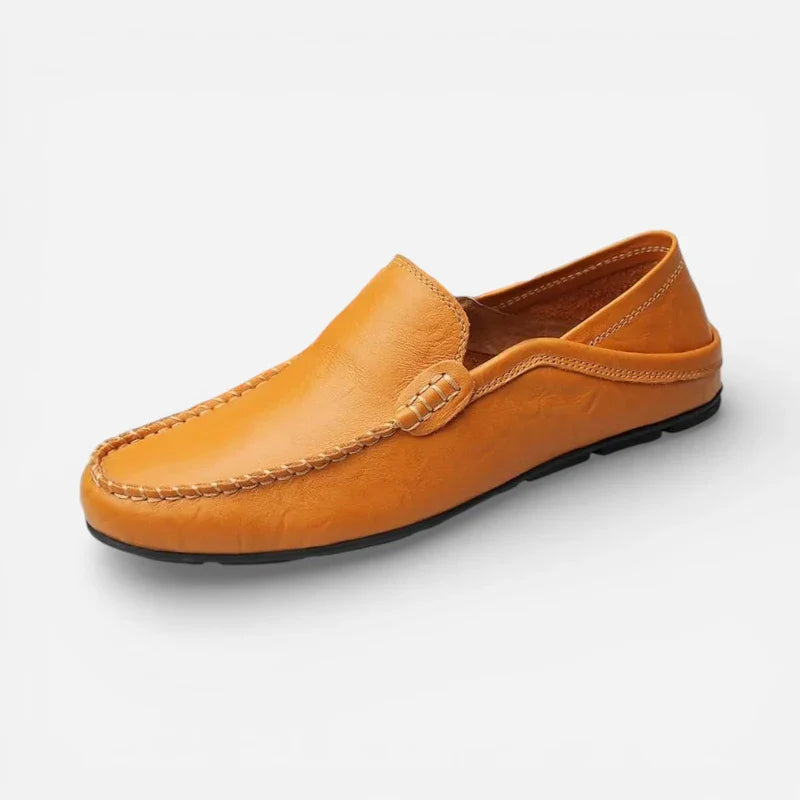 Mocassin Cuir Camel Homme Design Vintage