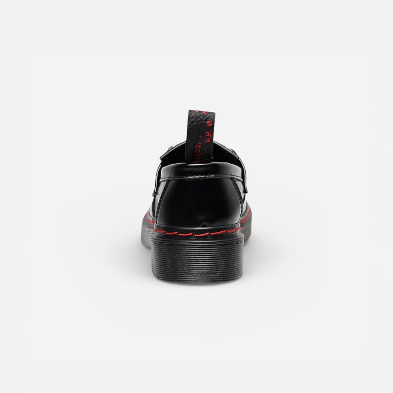 Mocassin Cuir Vernis Bicolore Frange Pour femme