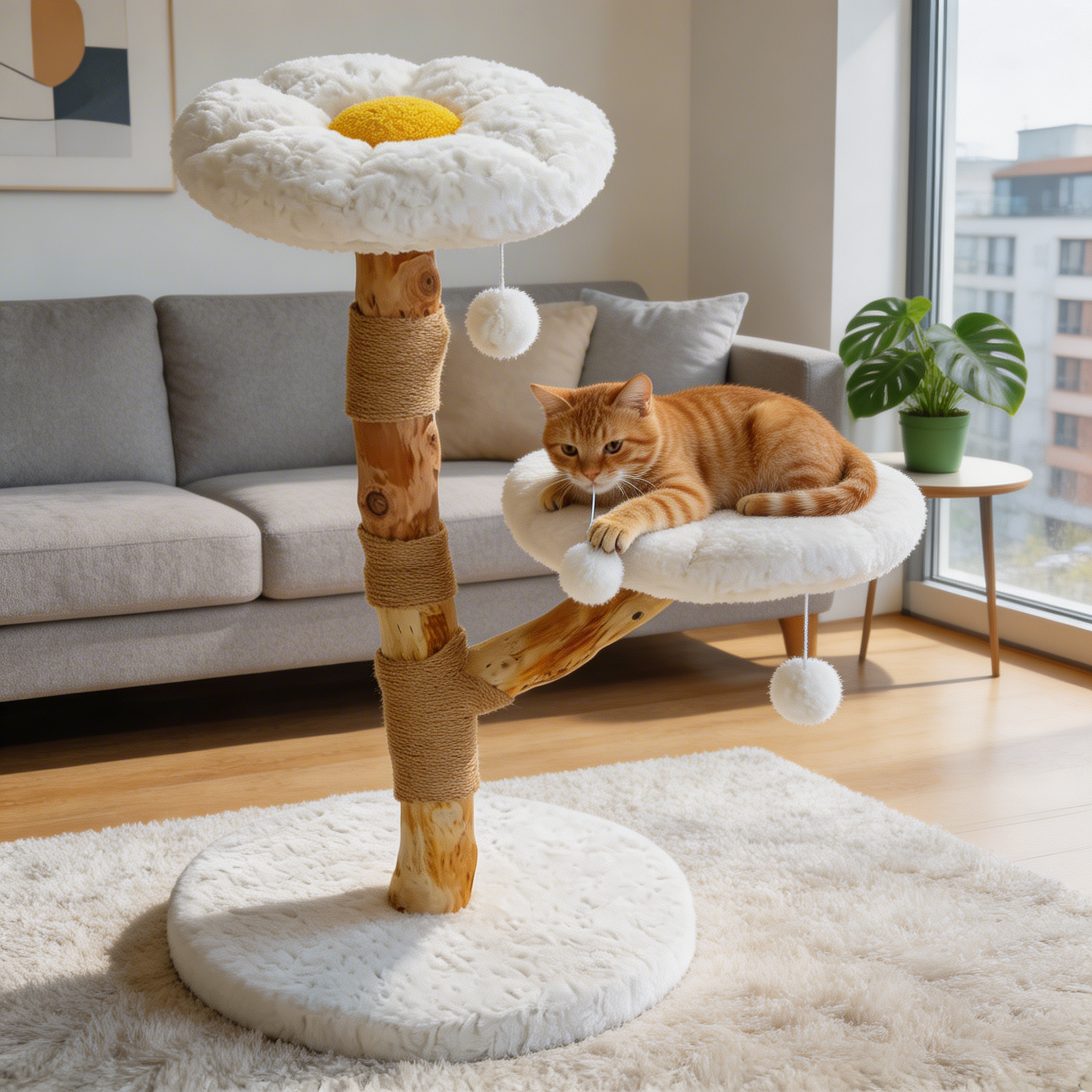 Arbre à chat 2 plateformes -  92 cm