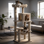 Arbre à chat 3 plateformes -  116 cm