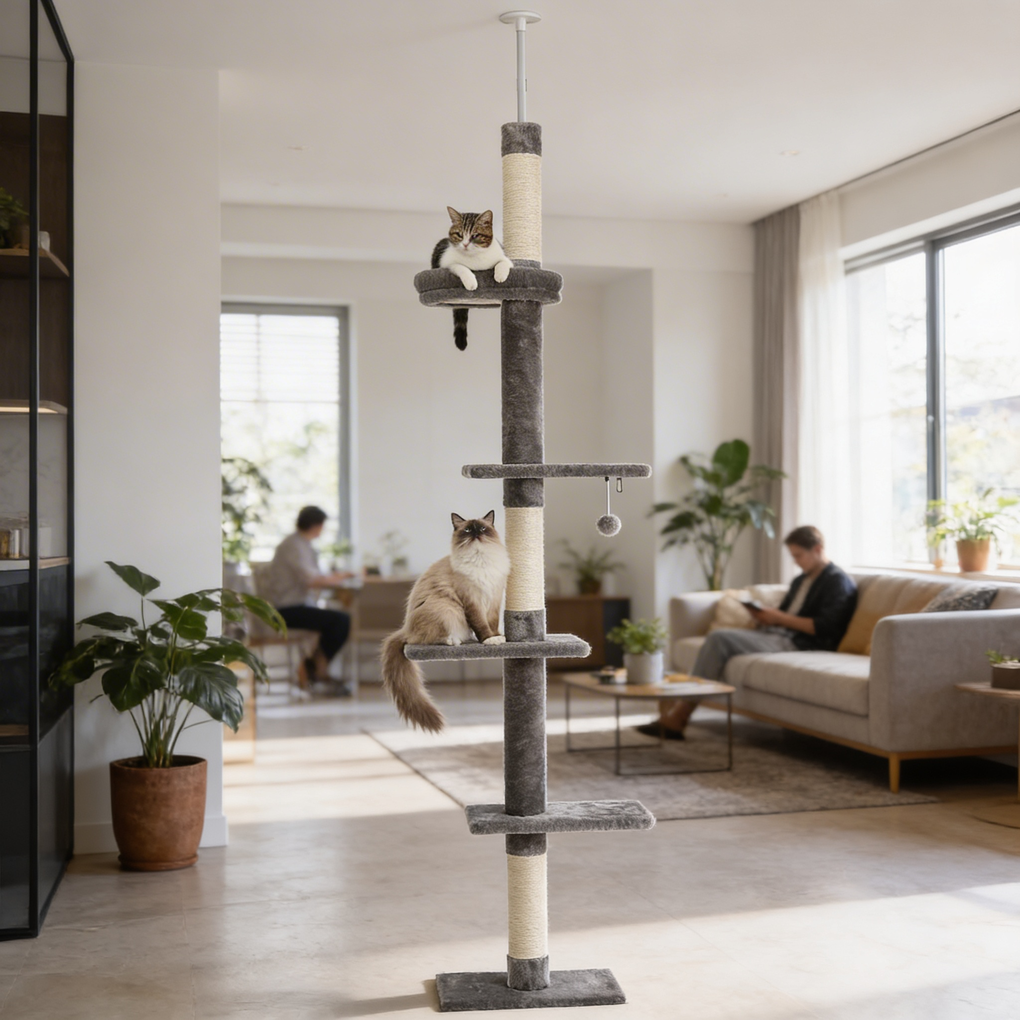 Arbre à chat 4 plateforme - 274 cm