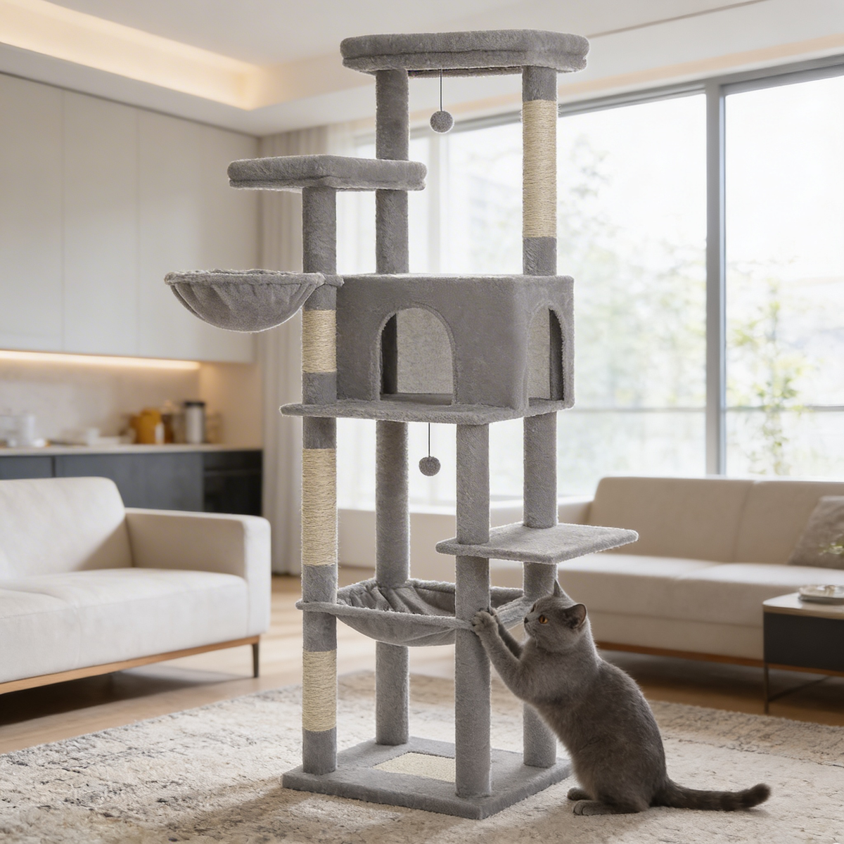 Arbre à chat 7 niveaux 186 cm