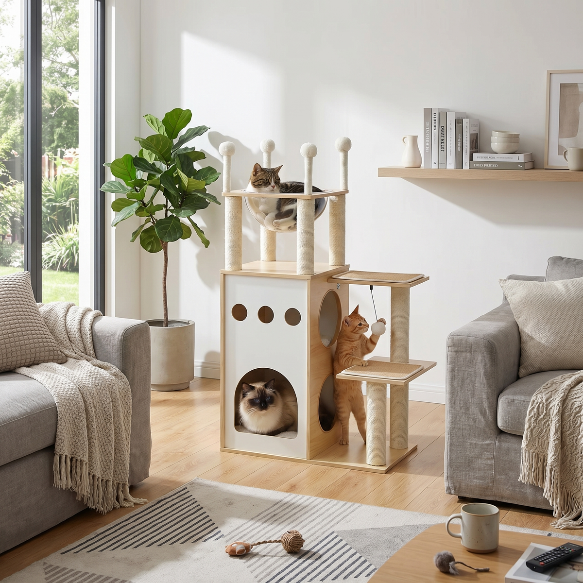 Arbre à chat cabane - 108 cm