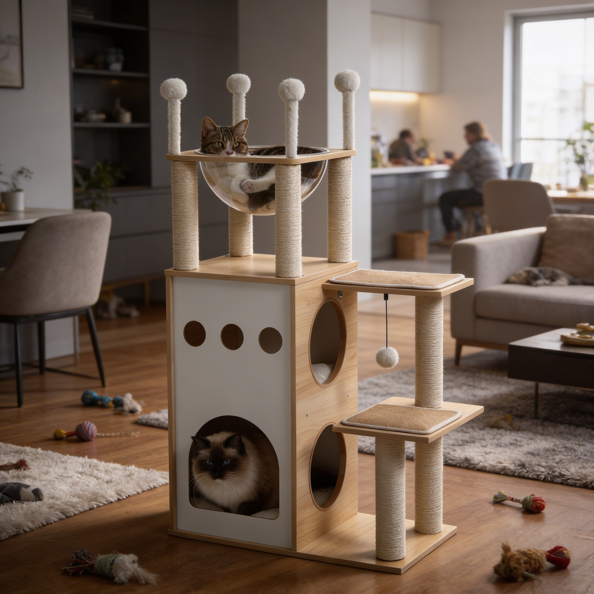 Arbre à chat cabane - 108 cm