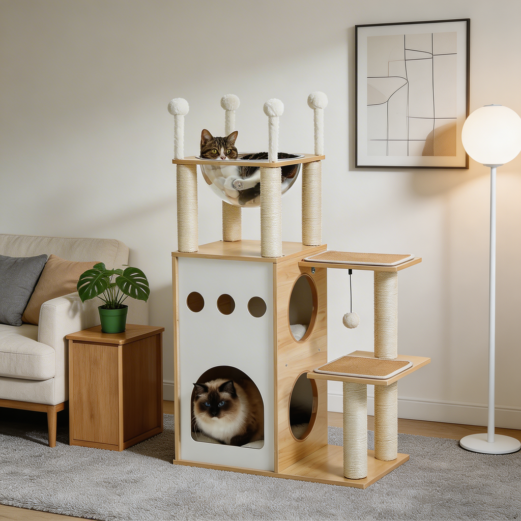 Arbre à chat cabane - 108 cm