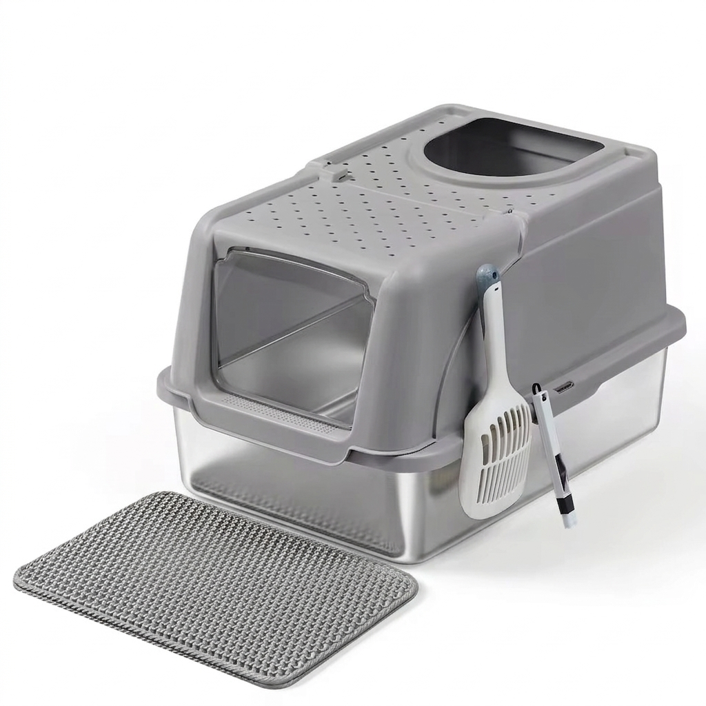 Bac à litière chat en inox