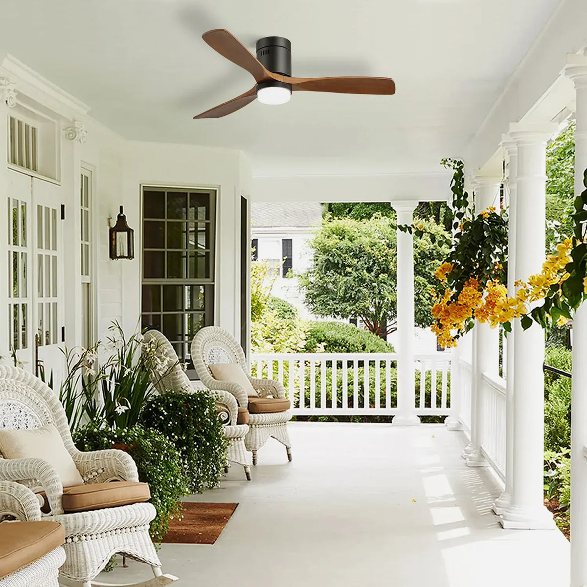 Miami | Ventilateur de plafond 132cm Aura - Pales bois & LED intégrée
