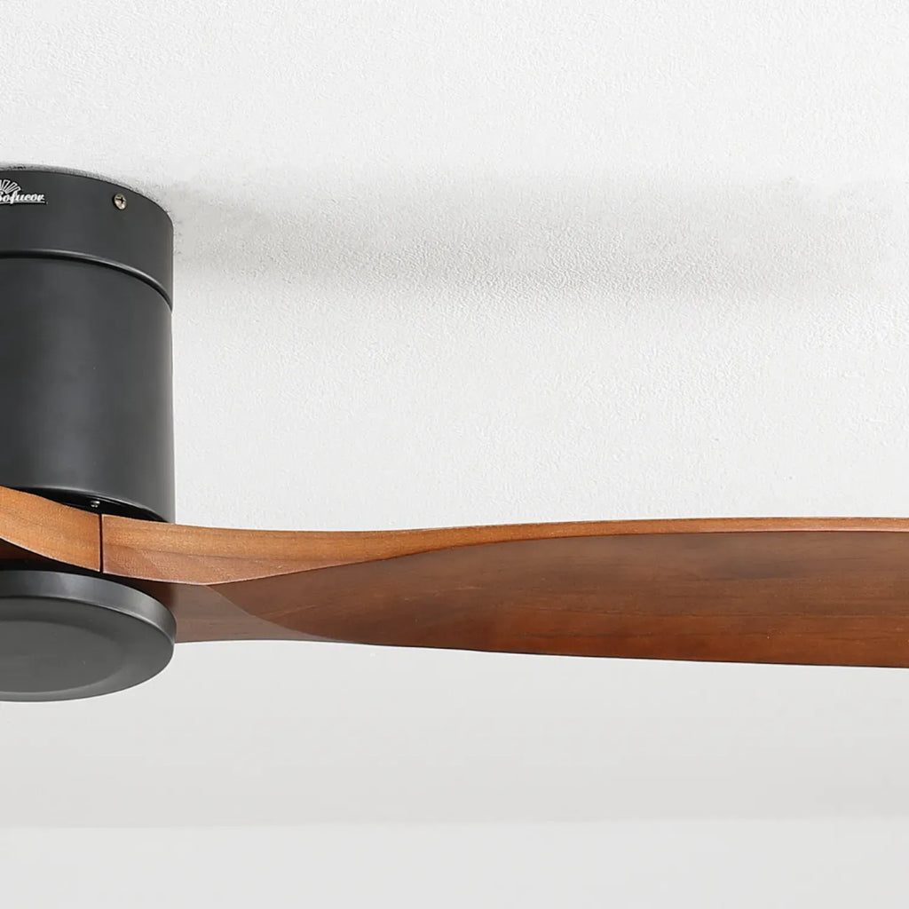 Mountain | Ventilateur de plafond 132cm encastré - Sans lumière, acier & bois