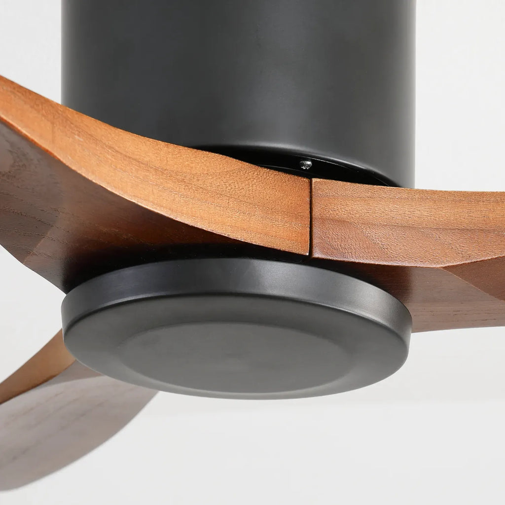 Mountain | Ventilateur de plafond 132cm encastré - Sans lumière, acier & bois