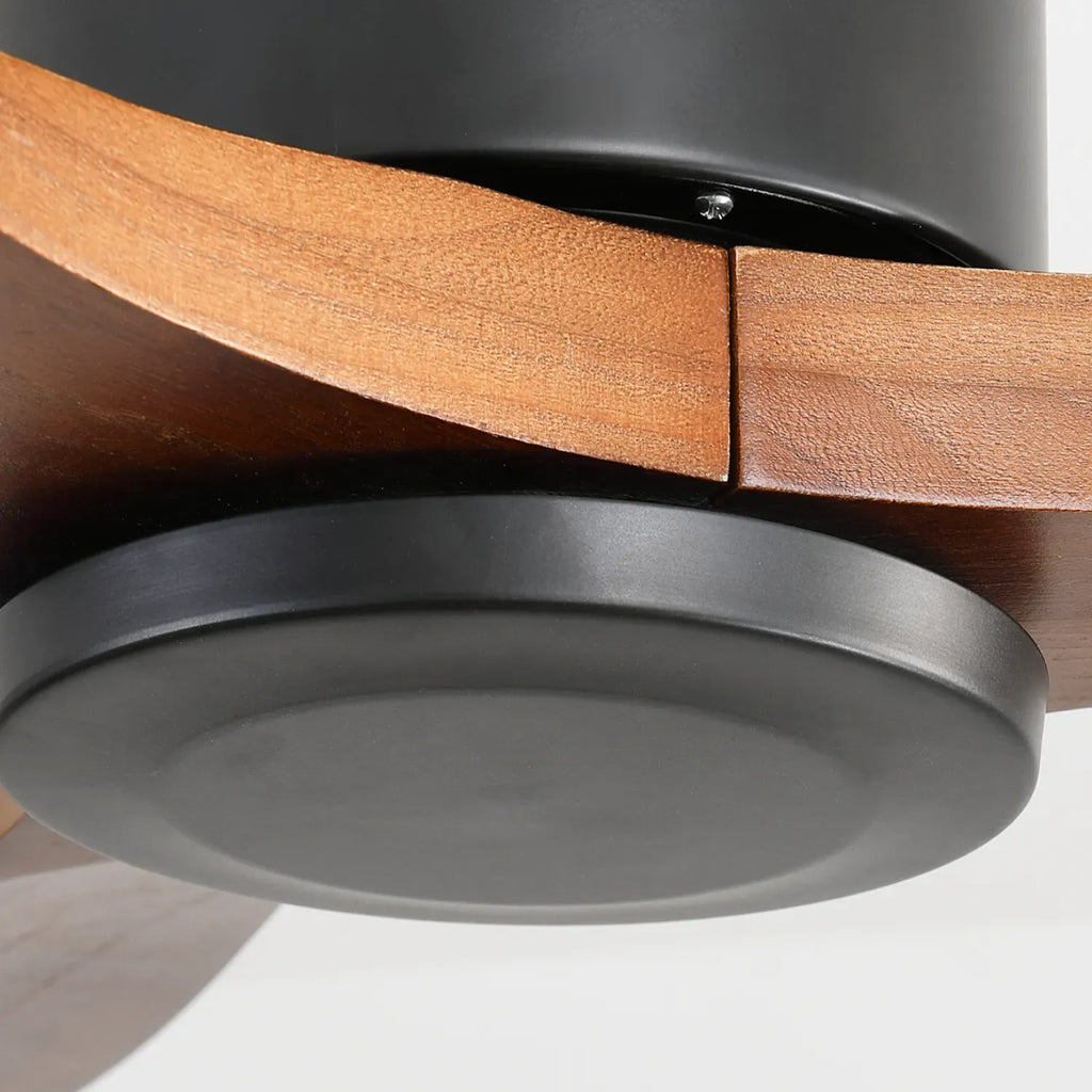 Mountain | Ventilateur de plafond 132cm encastré - Sans lumière, acier & bois