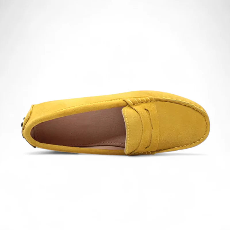 Mocassin En Daim Jaune Pour Bateau Pour Femme