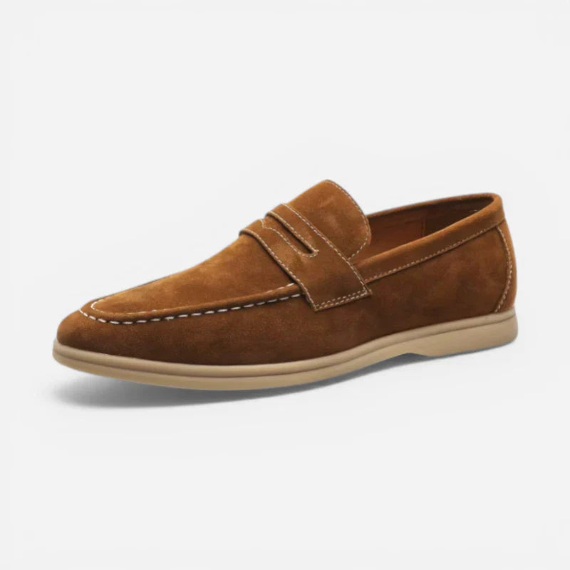 Mocassin Pour Homme En Daim Marron
