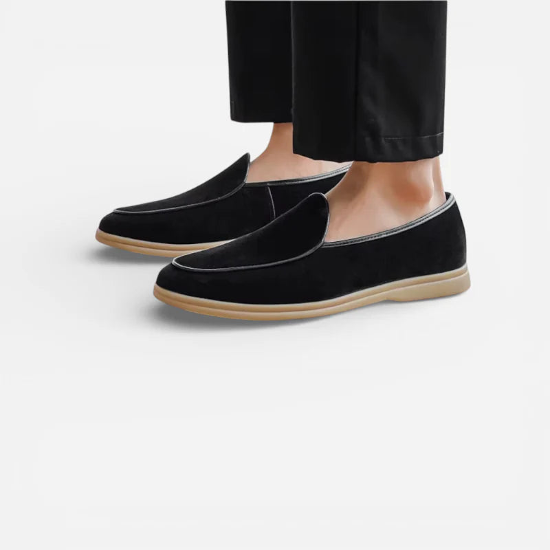 Mocassin En Daim Noir Pour Homme