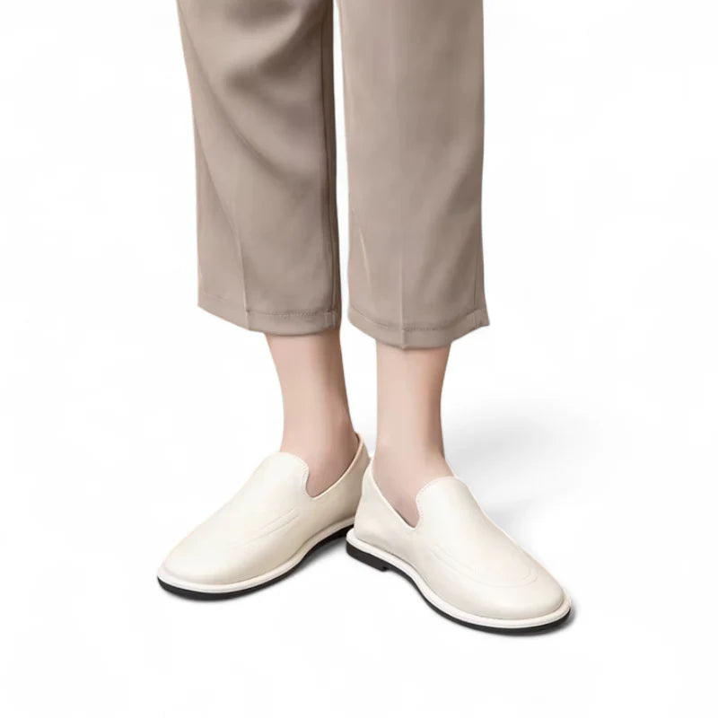 Mocassin Cuir Blanc Femme Vernis