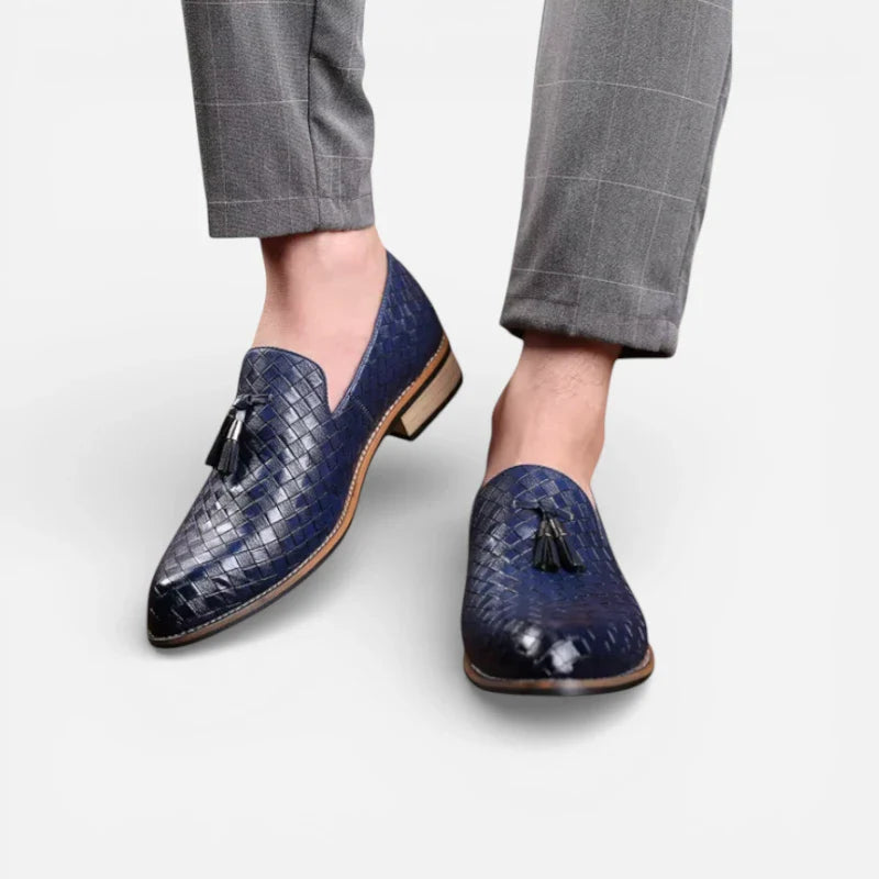 Mocassin à Gland Bleu Marine Cuir Homme