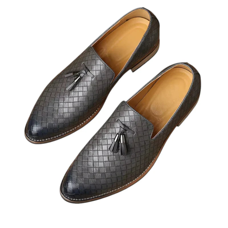 Mocassin Cuir Gris Homme