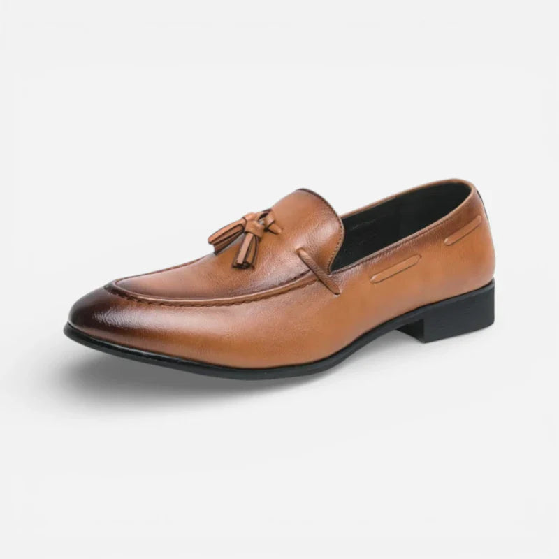 Mocassin Gland Cuir Marron Talon Homme