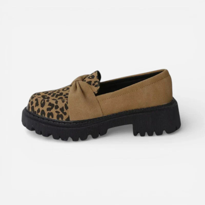 Mocassins Léopard Compensé Femme