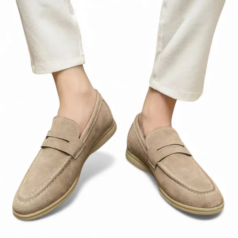Mocassin En Daim Beige Homme Luxe