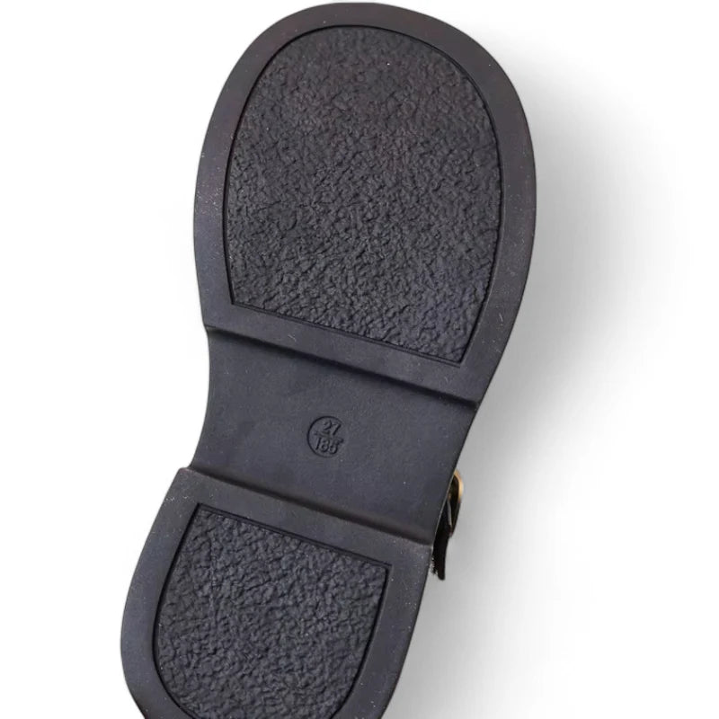 Mocassin Cuir Noir Enfant Fille