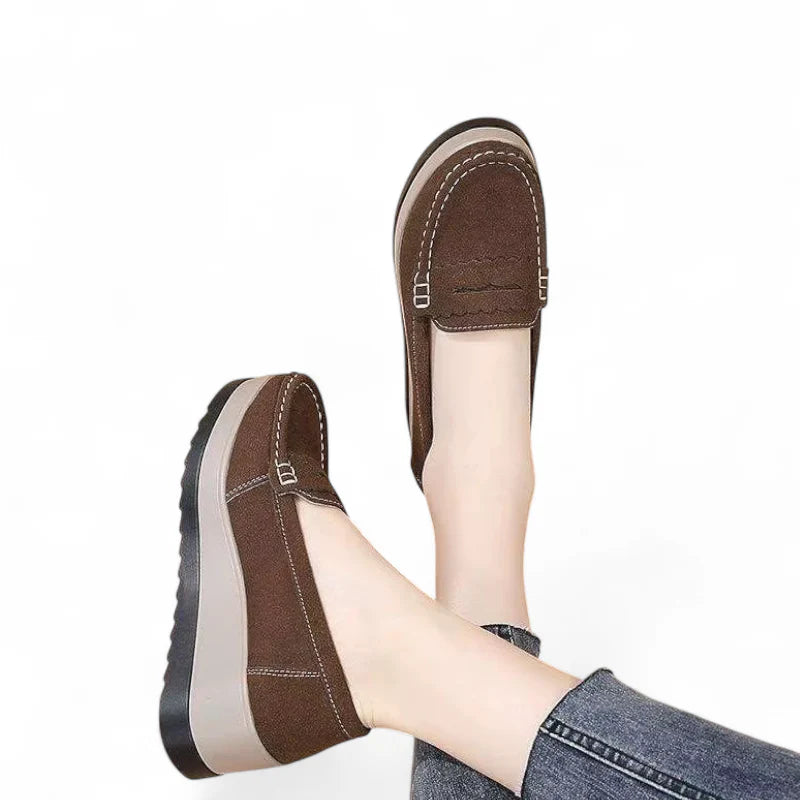 Mocassin Plateforme Marron Femme