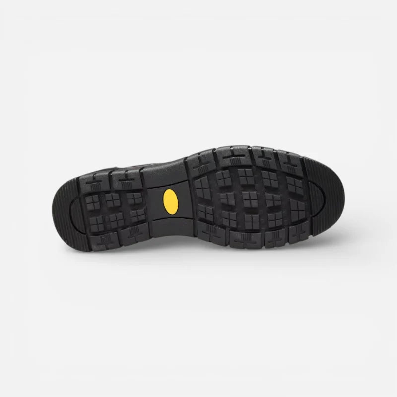 Mocassin Orthopédique Semelle Epaisse Confort En Cuir Véritable Noir Homme