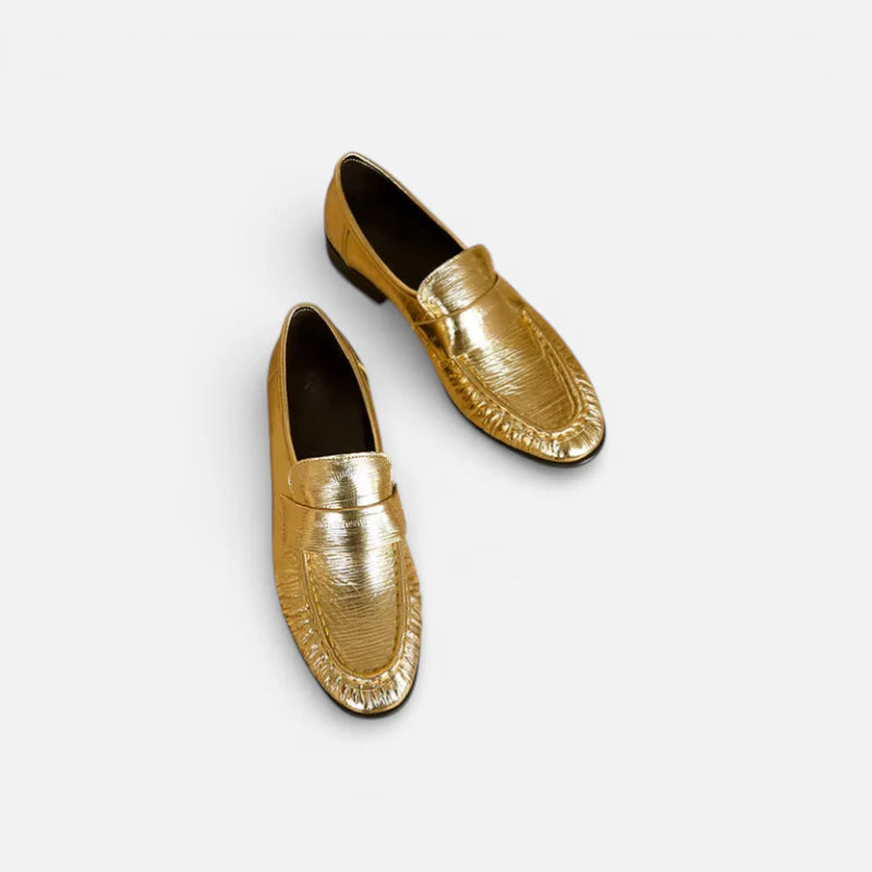 Mocassin Doré Pour Femme