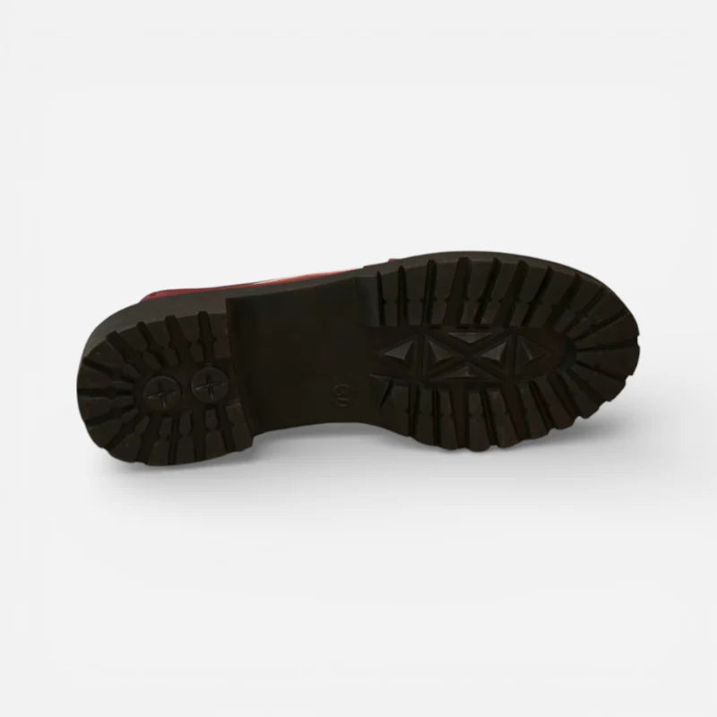 Mocassin Rouge Brillant Pour Femme
