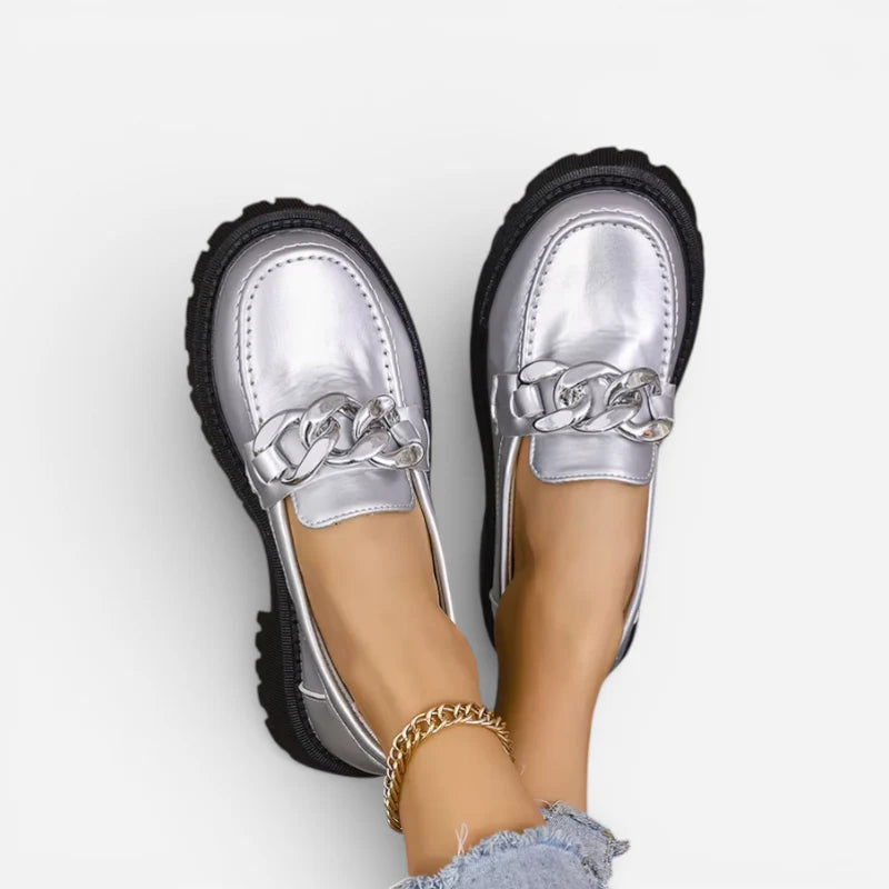 Mocassins Argent Femme