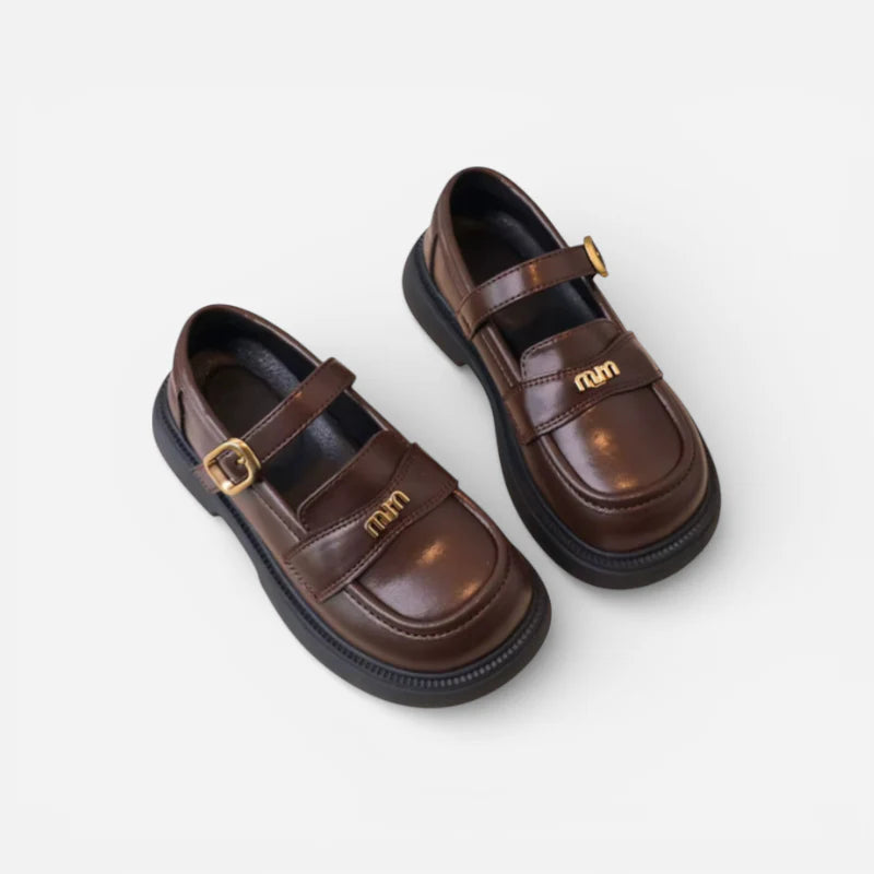 Mocassin Ouvert Marron Fillette