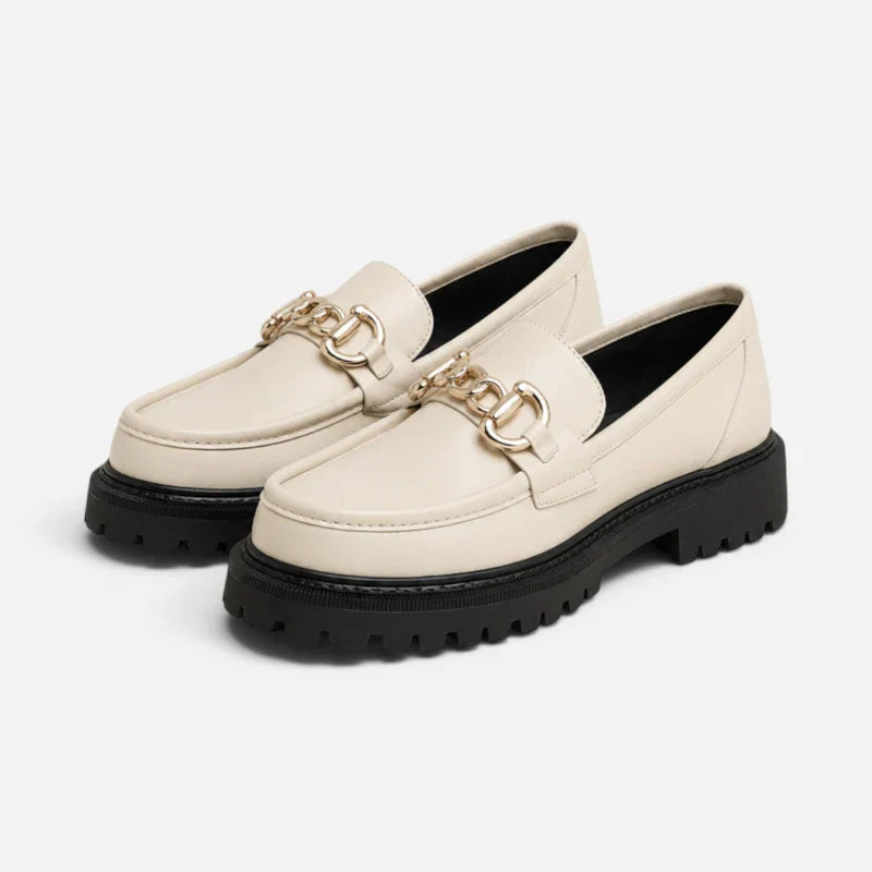 Mocassin Blanc Plateforme Femme