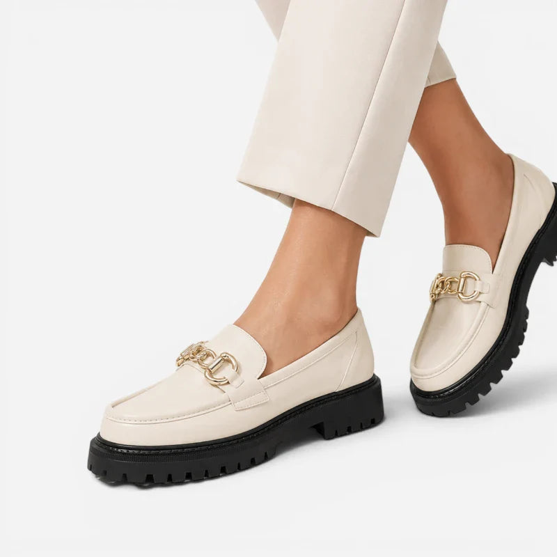 Mocassin Blanc Plateforme Femme