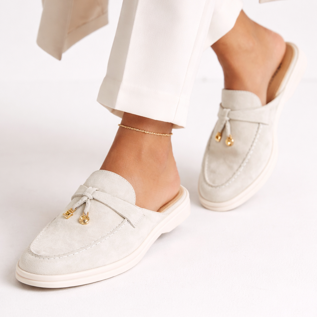 Mocassin Ouvert Crème Femme