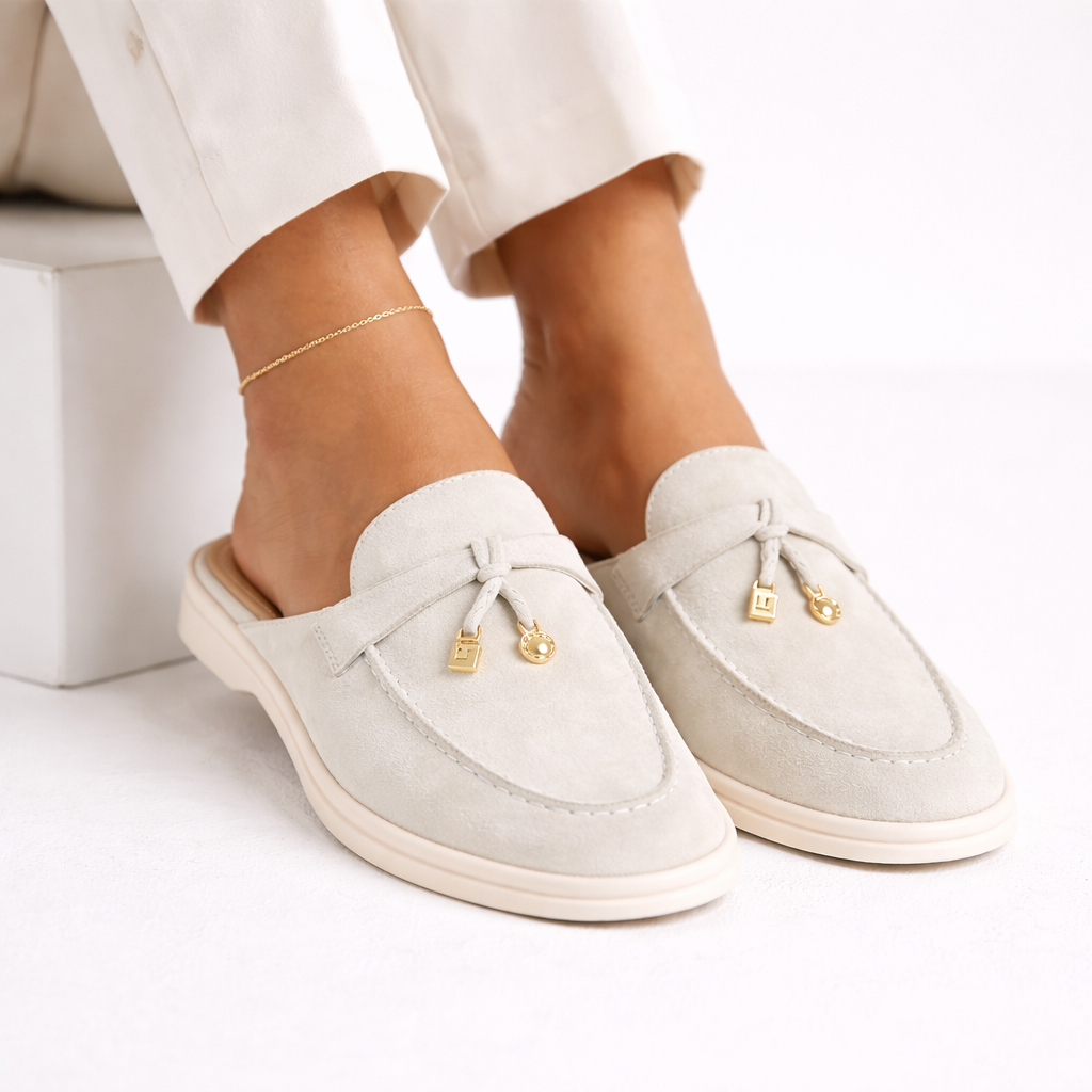 Mocassin Ouvert Crème Femme