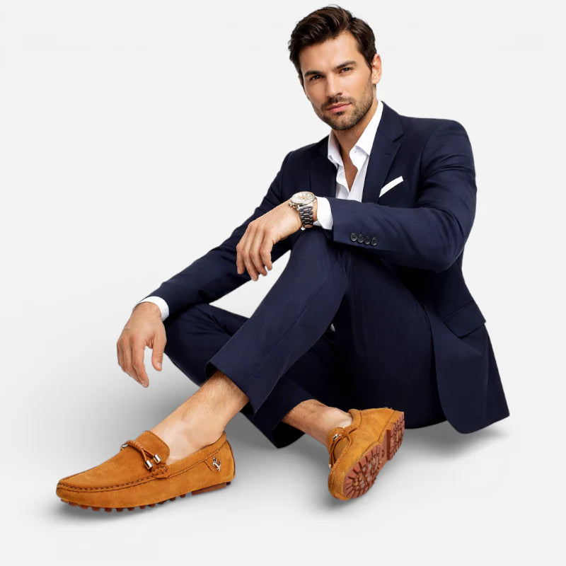 Mocassin Pour Homme Daim Camel