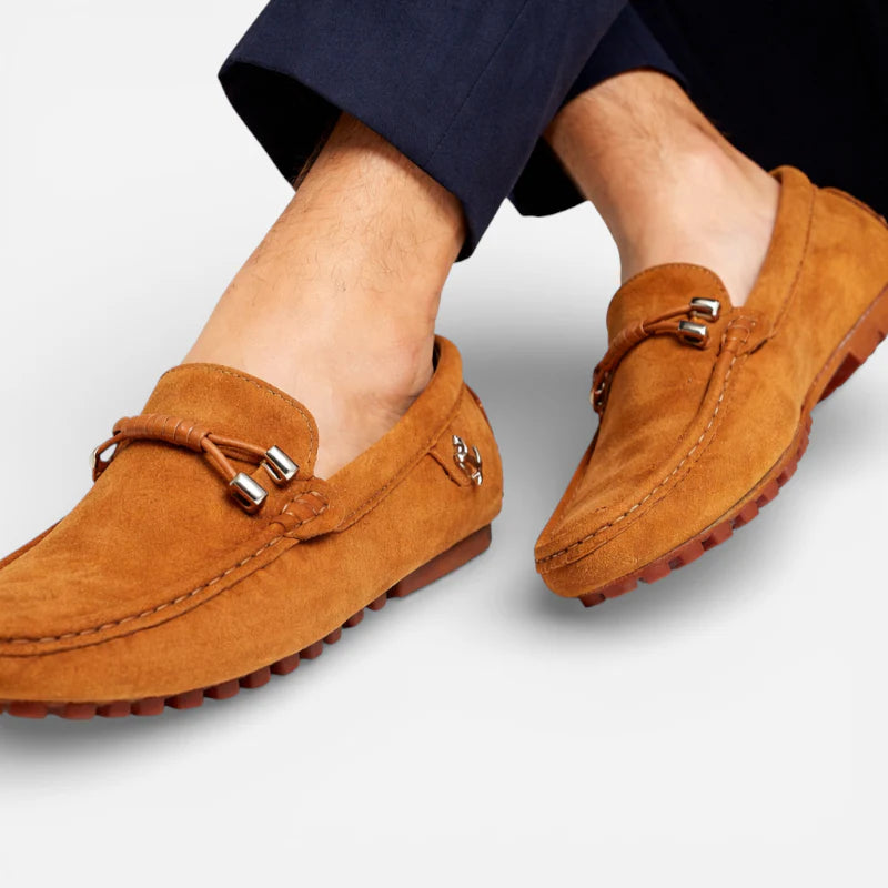 Mocassin Pour Homme Daim Camel