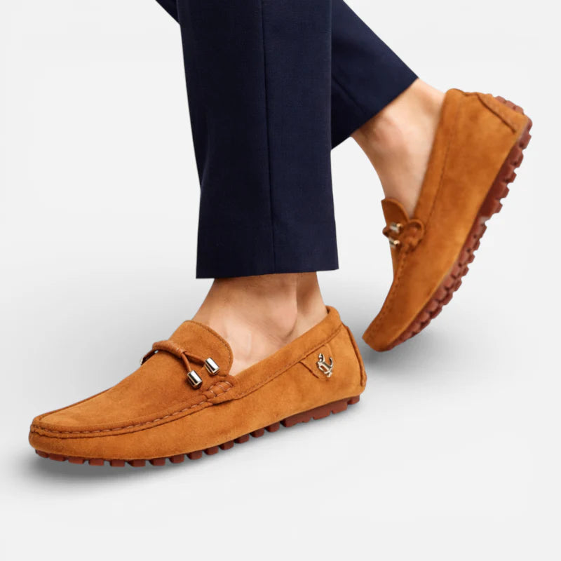 Mocassin Pour Homme Daim Camel