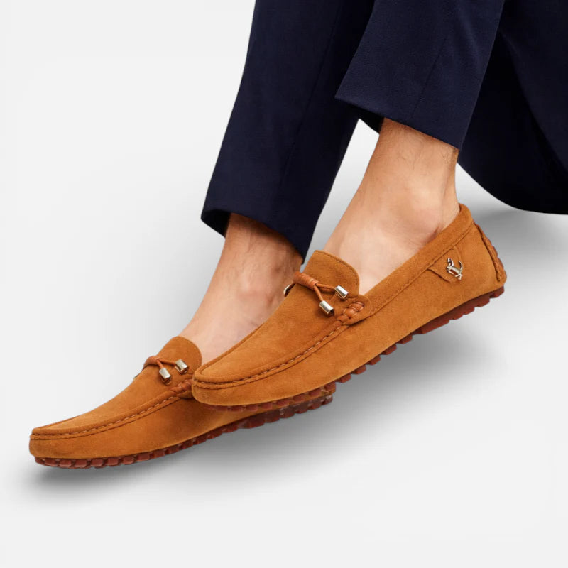 Mocassin Pour Homme Daim Camel