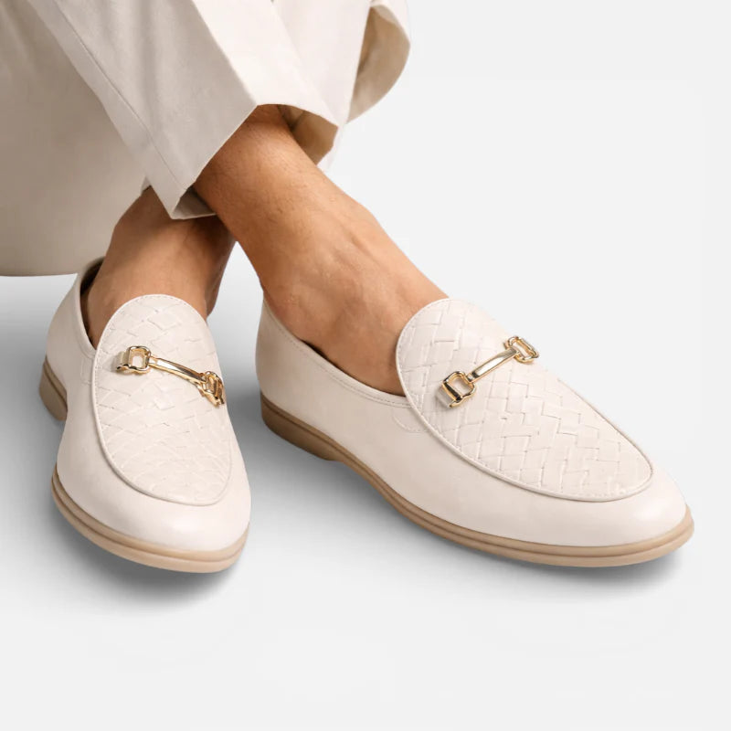 Homme Chaussures Mocassin Blanc Cuir
