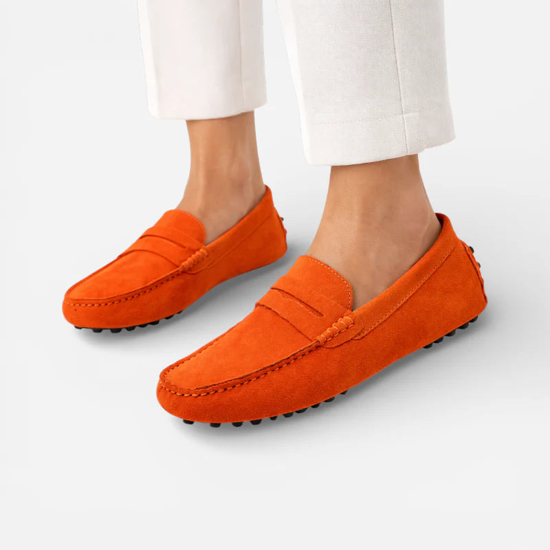 Mocassin Femme Daim Orange