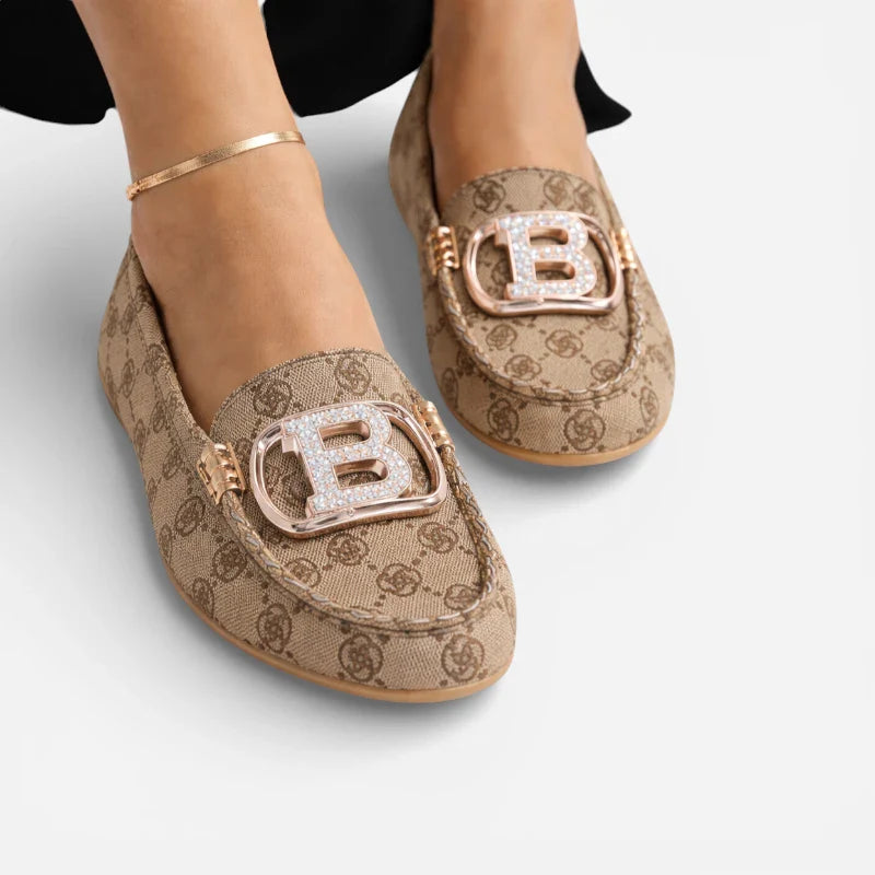 Mocassin Femme Bijoux Motif Bicolor